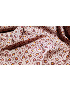 Popeline de coton, fleurs roses 2