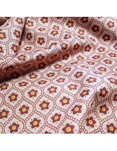 Tissu, Popeline de Coton Fleurie, Tons Roses, Laize 148 cm, 100% Coton 192g/ml 2