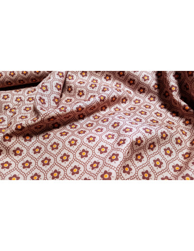 Popeline de coton, fleurs roses