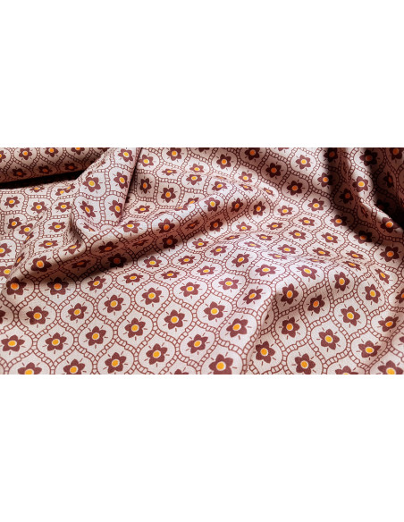 Popeline de coton, fleurs roses