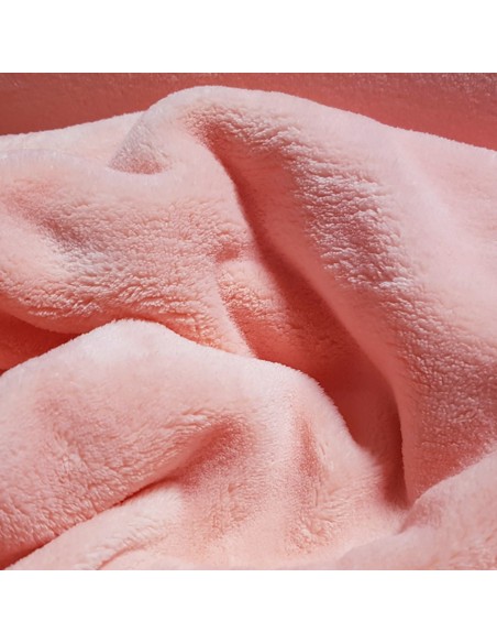 Tissu, Polaire Doudou Uni, Rose Poudré, Laize 155 cm, 100% Polyester