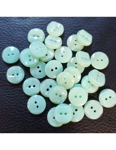 Bouton 2 trous, Ø 13 mm, vert