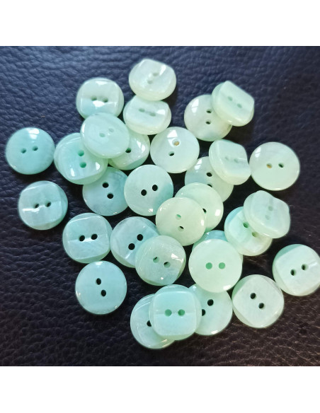 Bouton 2 trous, Ø 13 mm, vert