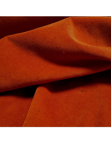 Tissu, Velours Milleraies Uni, Cuivre, Laize 135 cm, 97% Coton 3% Elasthanne