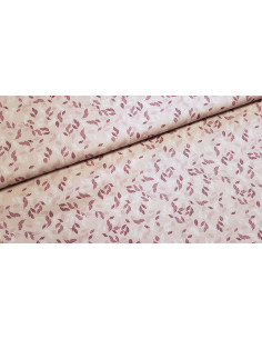 Popeline de coton, feuilles, rose