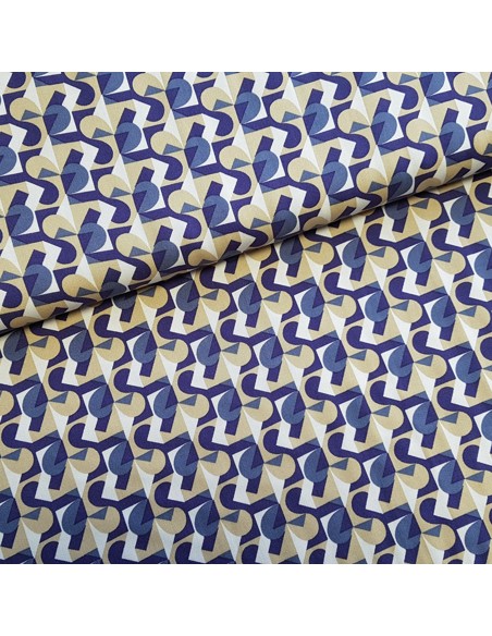 Tissu, Twill de Viscose Géométrique, Multicolore, Laize 145 cm, 100% Viscose 165g/ml
