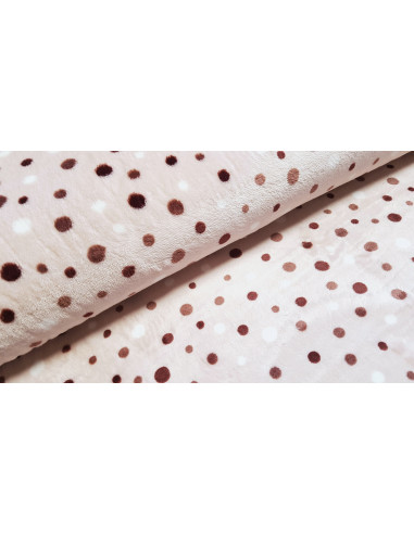 Polaire doudou, pois roses