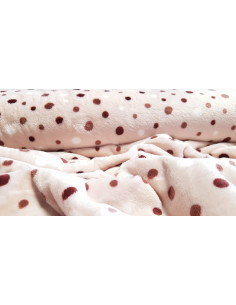 Polaire doudou, pois roses 2