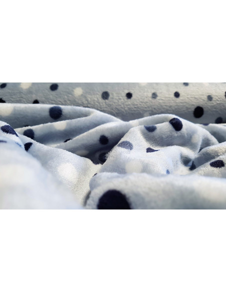Polaire doudou, pois bleus