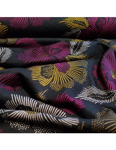 Tissu, Jersey Imprimé Floral, Multicolore, Laize 150 cm, Viscose Stretch Oeko-Tex