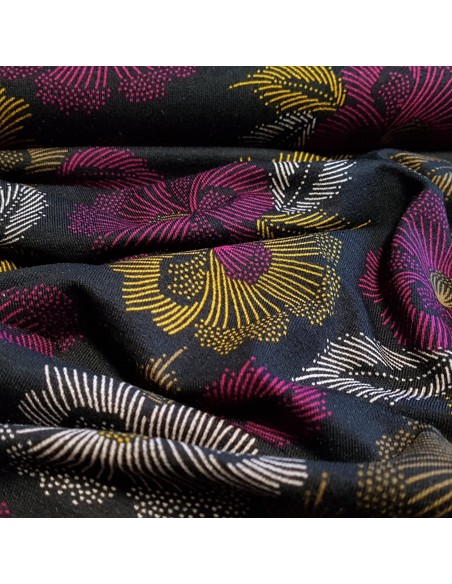 Tissu, Jersey Imprimé Floral, Multicolore, Laize 150 cm, Viscose Stretch Oeko-Tex