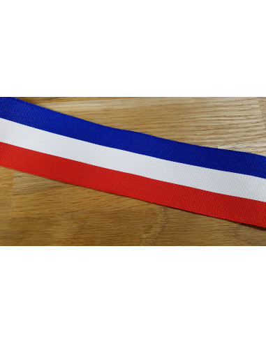 Ruban tricolore, 50mm, bleu blanc rouge