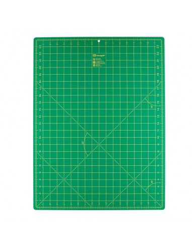 Fond de découpe pour couteaux rotatifs, graduation cm/pouces, 60x45cm, vert