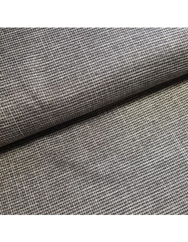 Tissu, Jacquard Pieds de Poule, Noir Blanc Lurex Doré, Laize 150 cm, Polyester Viscose Spandex