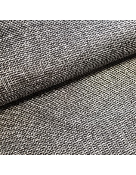 Tissu, Jacquard Pieds de Poule, Noir Blanc Lurex Doré, Laize 150 cm, Polyester Viscose Spandex