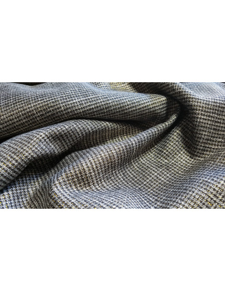 Jacquard pieds de poule, noir lurex doré