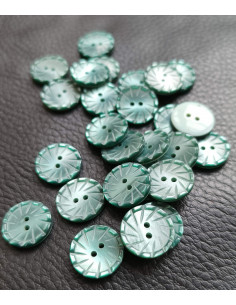 Bouton 2 trous, Ø 14 mm, vert 2