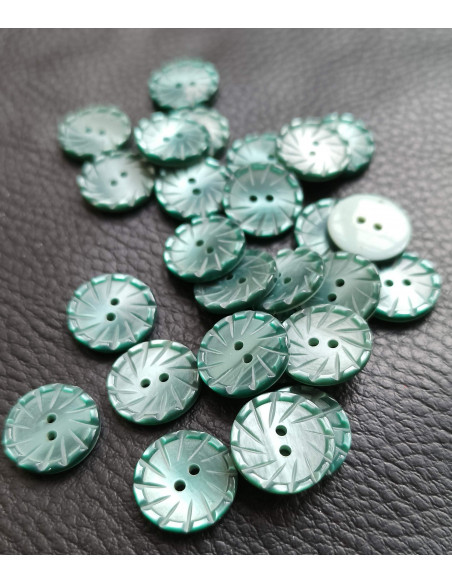 Bouton 2 trous, Ø 14 mm, vert
