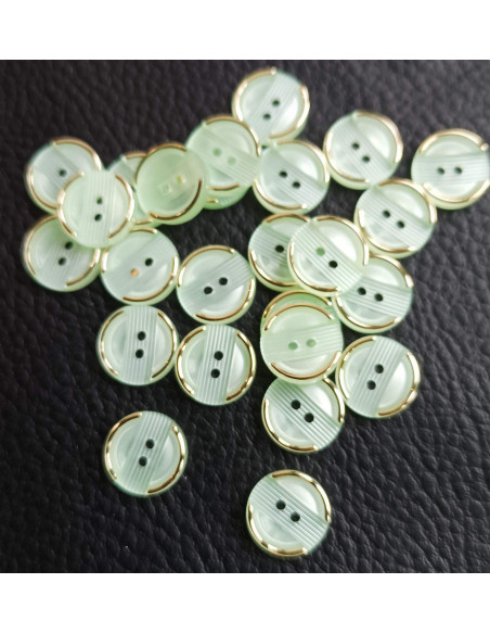 Bouton 2 trous, Ø 12 mm, vert