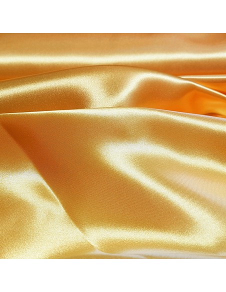 Tissu, Doublure Satinée Unie, Jaune Vif, Laize 150 cm, 100% Polyester