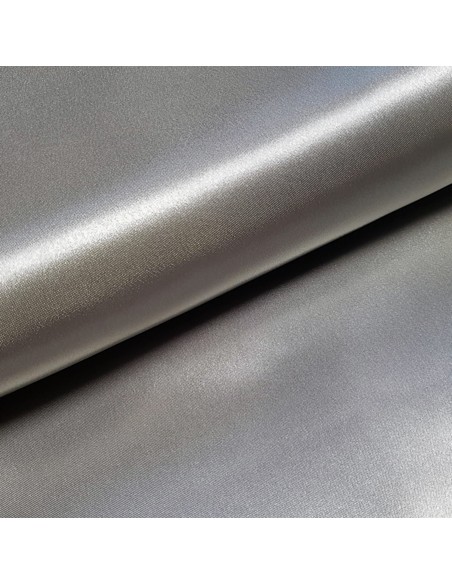 Tissu, Doublure Satin Unie, Gris Argenté, Laize 150 cm, 100% Polyester