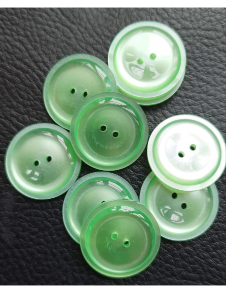 Bouton 2 trous, Ø 21 mm, vert