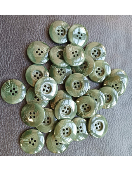 Bouton 4 trous, Ø 21 mm, vert