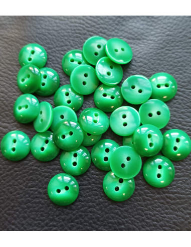 Bouton 2 trous, Ø 14 mm, vert
