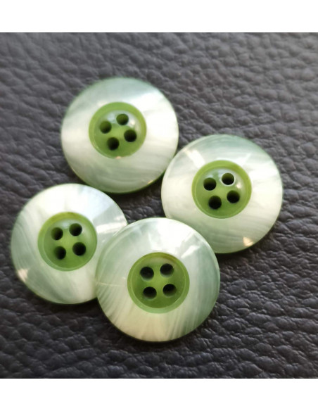 Bouton 4 trous, Ø 17 mm, vert