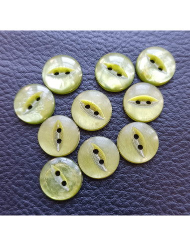 Bouton 2 trous, Ø 14 mm, vert