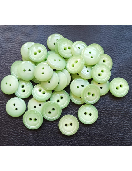 Bouton 2 trous, Ø 21mm, vert