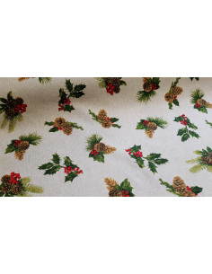 Demi-natté, aspect lin, houx de noël