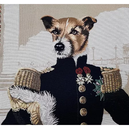 Panneau gobelin, chien royal
