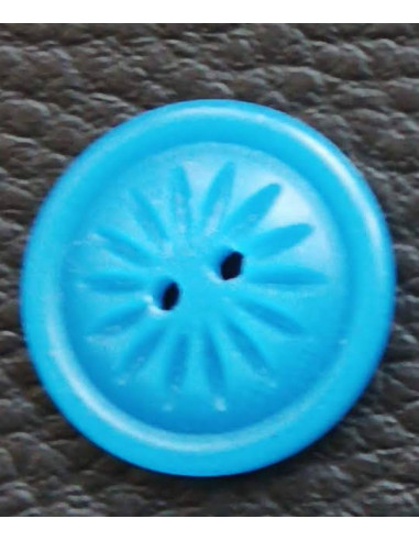 Bouton 2 trous, Ø 18 mm, bleu