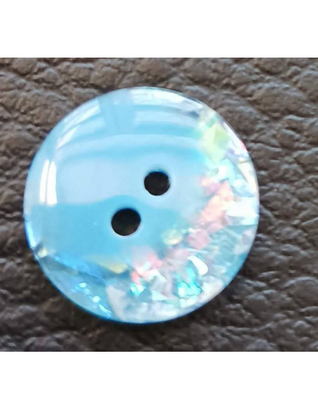 Bouton 2 trous, Ø 14 mm, bleu