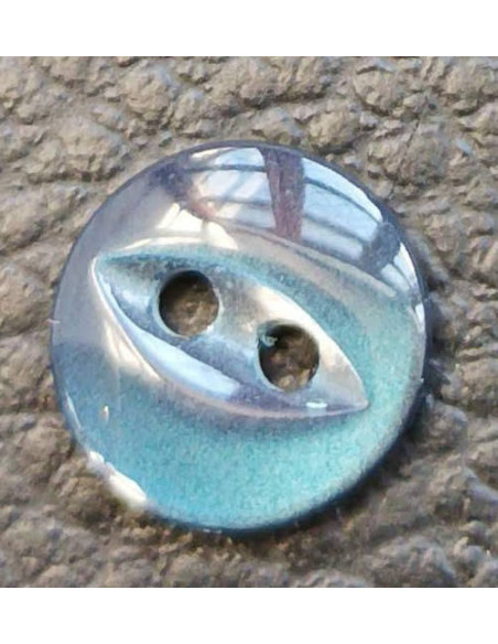 Bouton 2 trous, Ø 12 mm, bleu