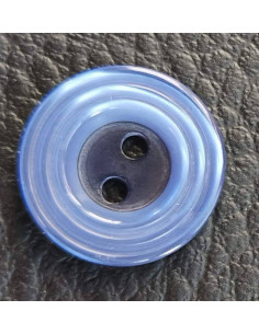 Bouton 2 trous, Ø 16 mm, bleu
