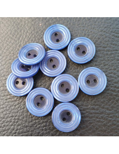Bouton 2 trous, Ø 16 mm, bleu 2