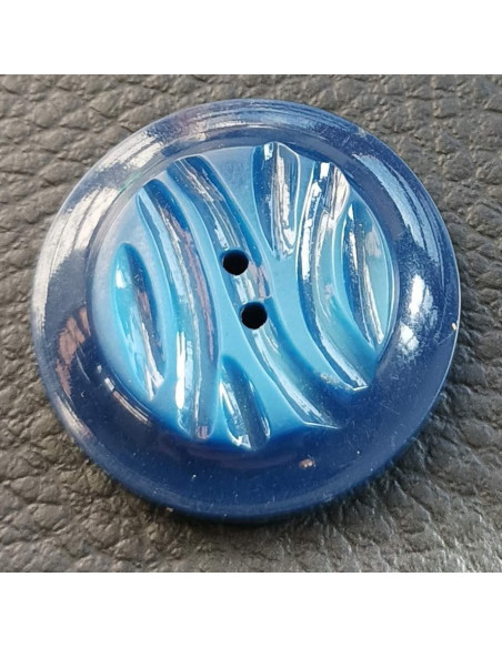 Bouton 2 trous, Ø 27 mm, bleu