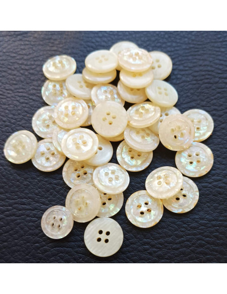 Bouton 4 trous, Ø 14 mm, blanc