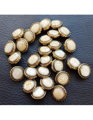 Bouton à queue, Ø 14 mm, beige