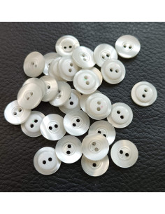 Bouton 2 trous, Ø 13 mm, blanc 2