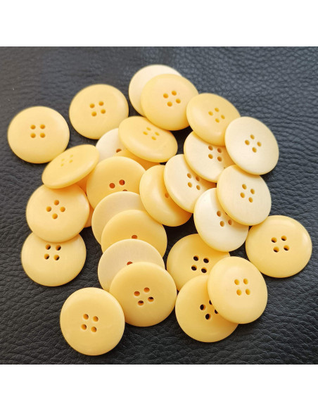 Bouton 4 trous, Ø 21mm, jaune