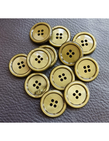 Bouton 4 trous, Ø 21 mm, vert