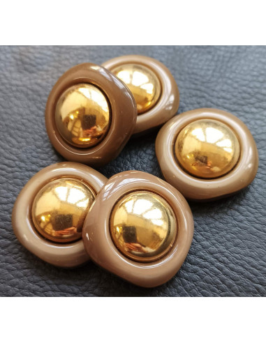 Bouton tunnel, Ø 27mm, marron