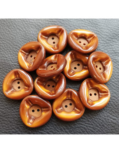 Bouton 2 trous, Ø 27 mm, marron 2