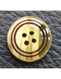 Bouton 4 trous, Ø 14 mm, marron