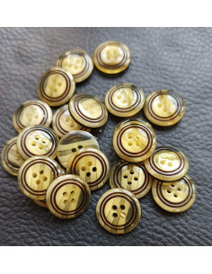 Bouton 4 trous, Ø 14 mm, marron 2