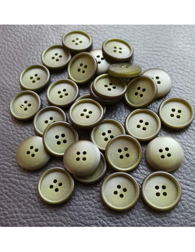 Bouton 4 trous, Ø 16 mm, vert
