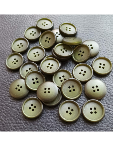 Bouton 4 trous, Ø 16 mm, vert